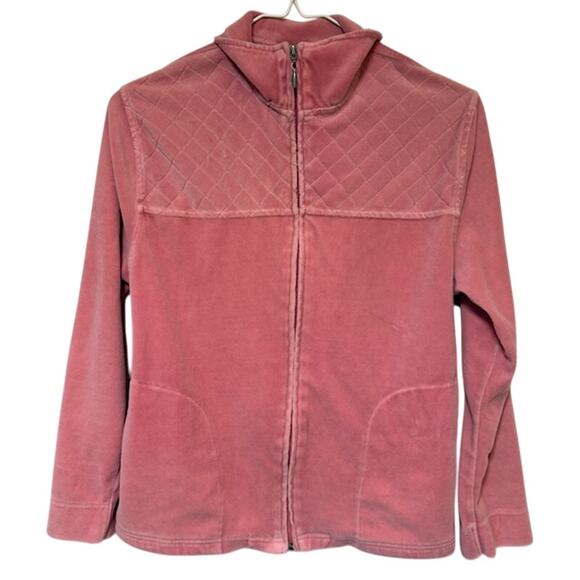 Vintage Y2K Jane Ashley Womens Velour Zip Track Jacket Small Pink Gym Athletic - Picture 1 of 11